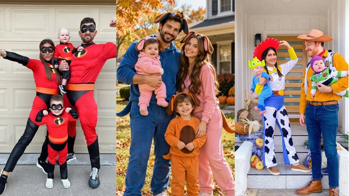 Family halloween costume ideas with eight real group looks from newborn to school age