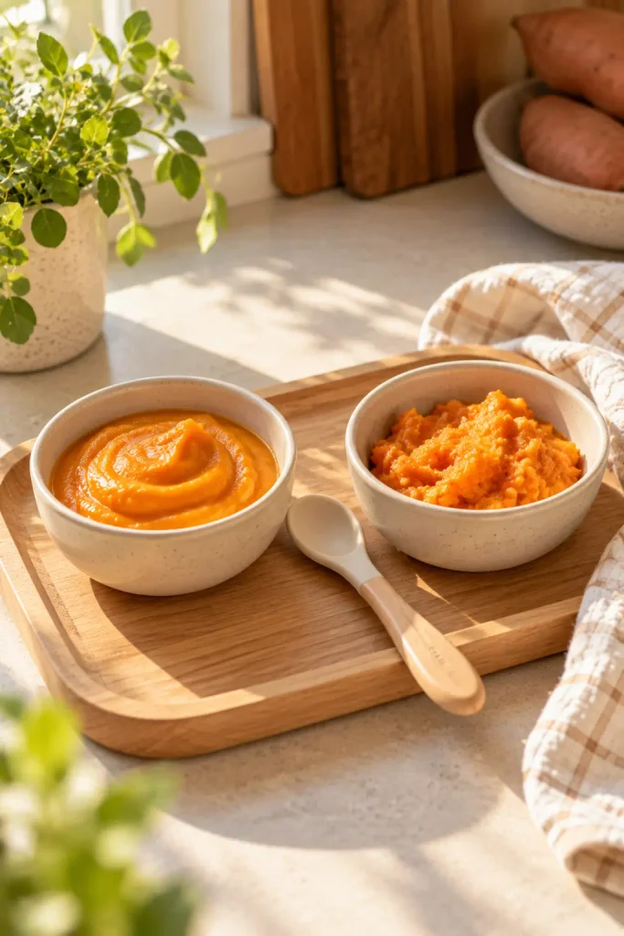 Texture Ladder: Thin Puree, Thicker Mash, Soft Lumps