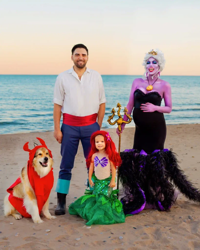 Little Mermaid Beach Family With Ariel, Prince Eric and Ursula
