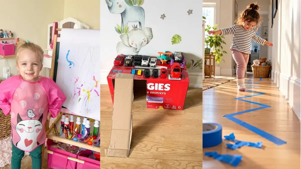 Toddler activities at home that need nothing bought and leave little cleanup