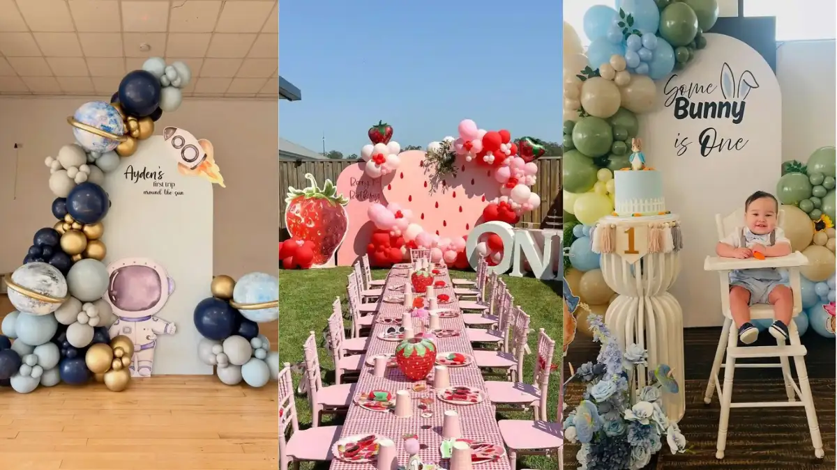 First birthday party ideas complete planning guide with themed decor and cake