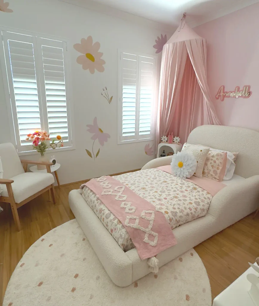 Big Daisies On The Wall And A Cloud Of Boucle In The Middle