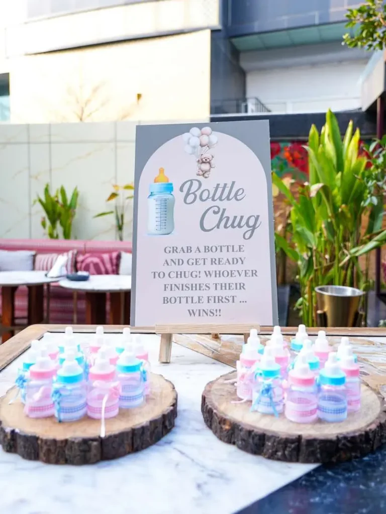 Baby Shower Games: Bottle Chug, the Race Nobody Needs Coaching For