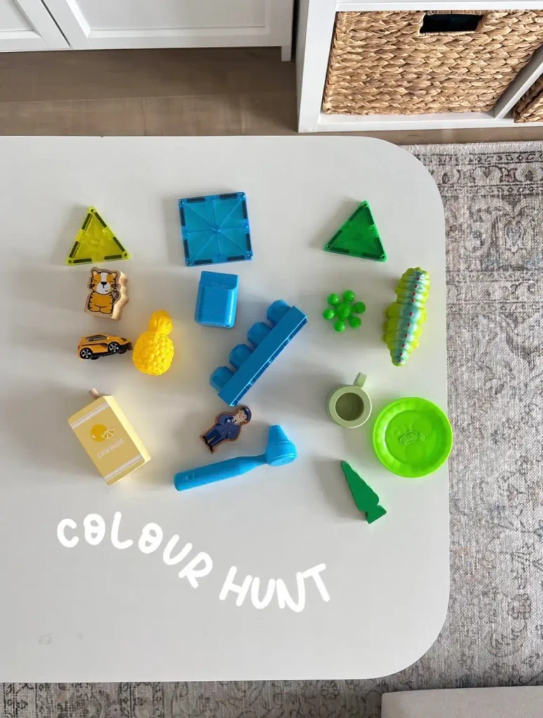 Color Hunt: Gather Toys by Color on One Table