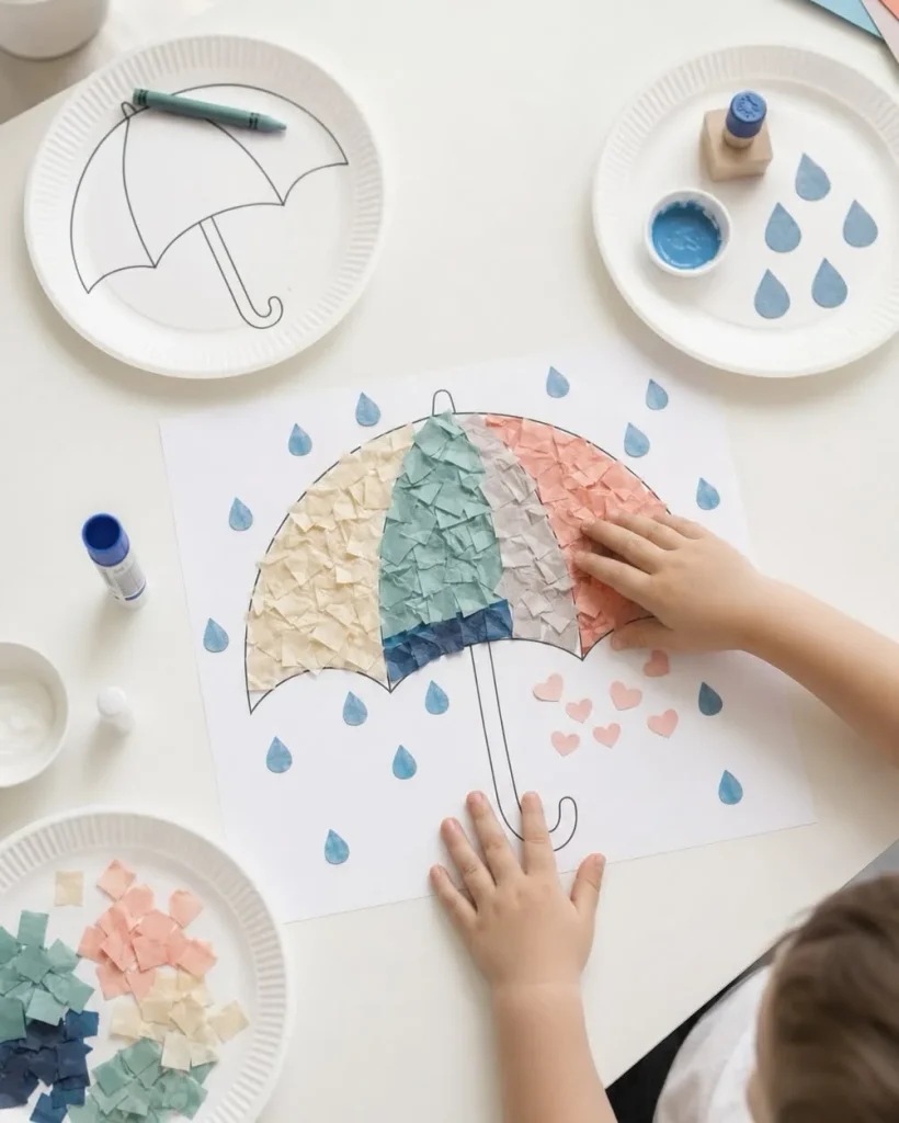 Tissue Paper Umbrella Collage