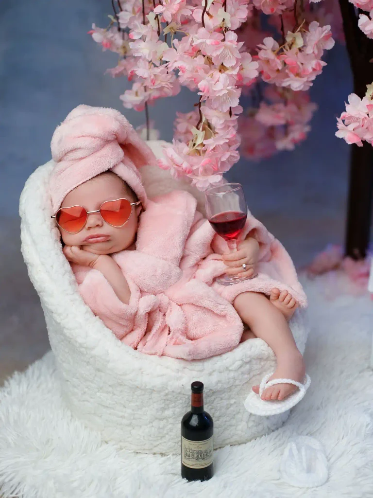Tiny Spa Day With a Towel Wrap and Heart Sunglasses