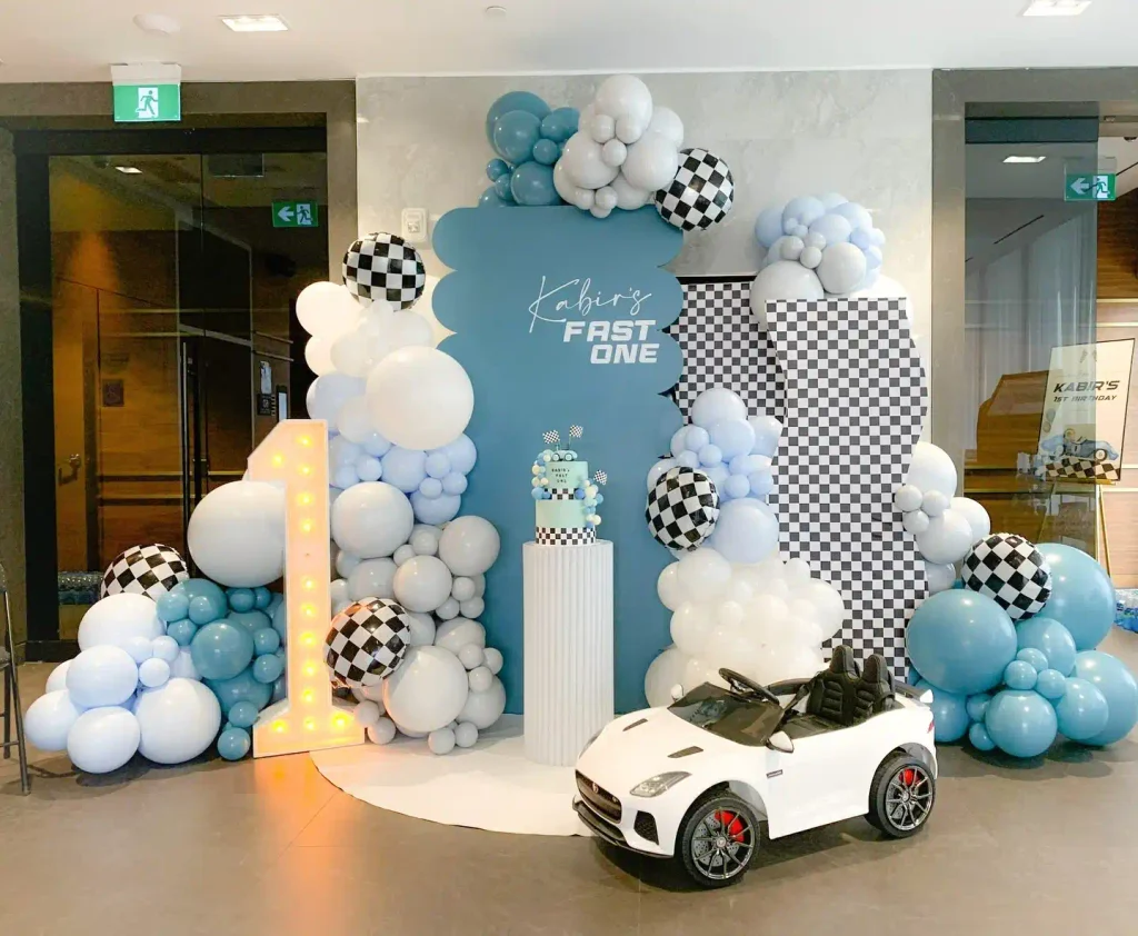A Fast One Racing Theme in Steel Blue and Checkers